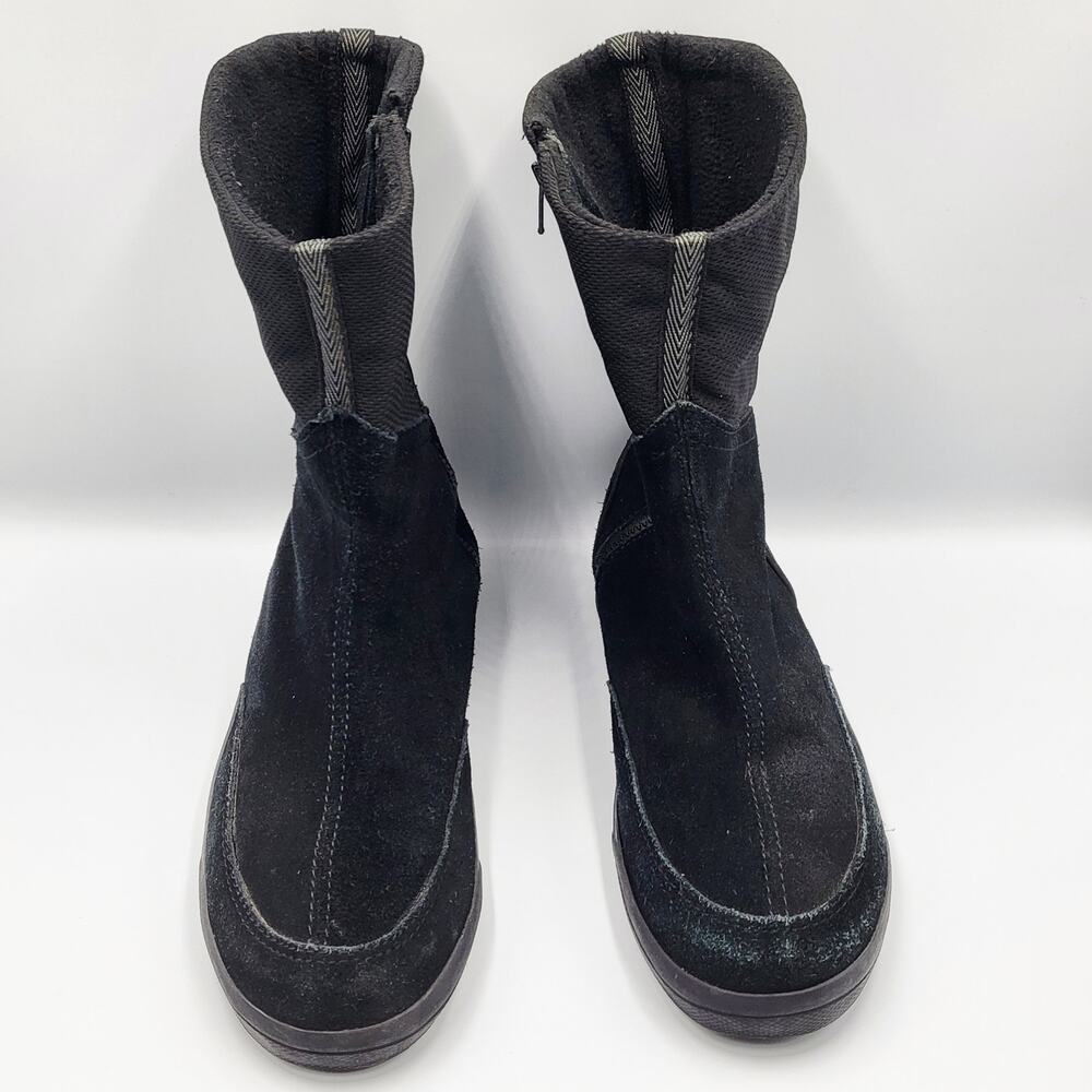 Keds Rain Sneaker Boots Black Suede Round Toe Zipper Closure Women's Size 6.5